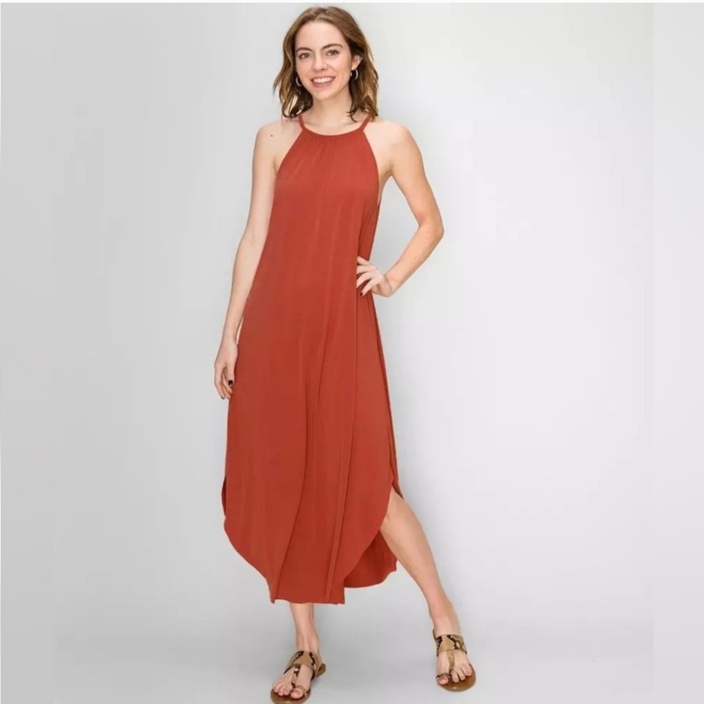 Double Zero Curved Hem Sleevless Soft Basic Dress… - image 2